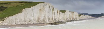Seven Sisters Cliffs Panoramic of the Seven Sisters Cliffs in the south downs sussex UK